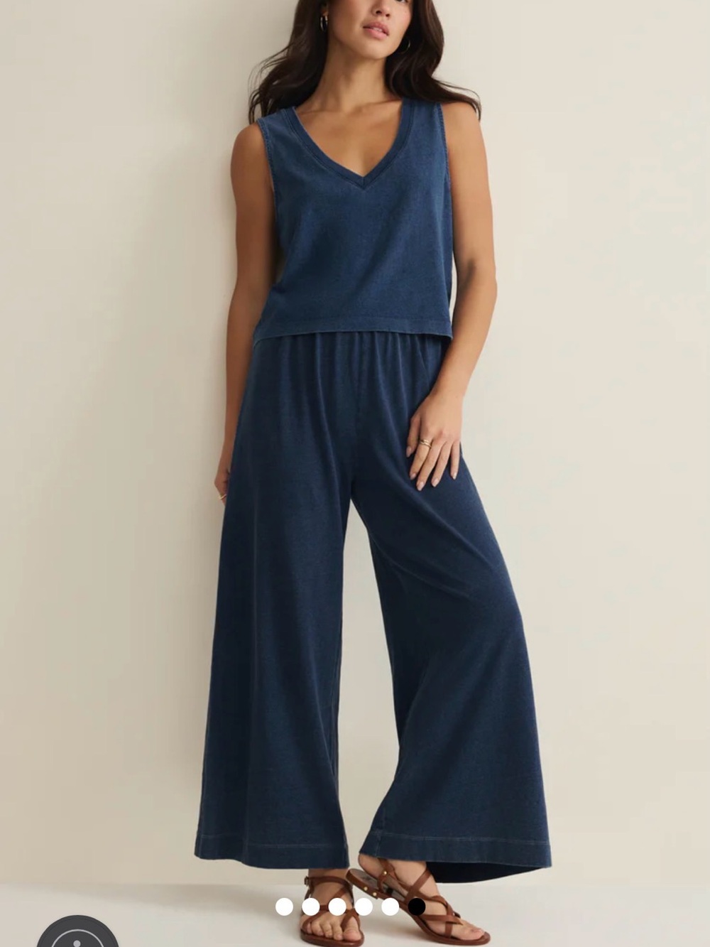 Z Supply Navy V-Neck Cropped Tank Top